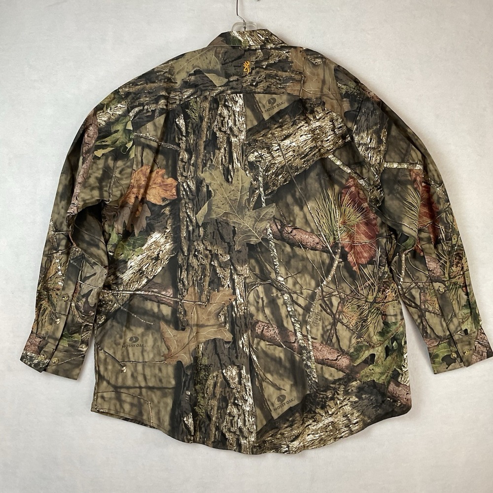 Browning Camouflage Shirt Mens 2XL Long Sleeve Button Down Mossy Oak Break Up - Picture 6 of 12